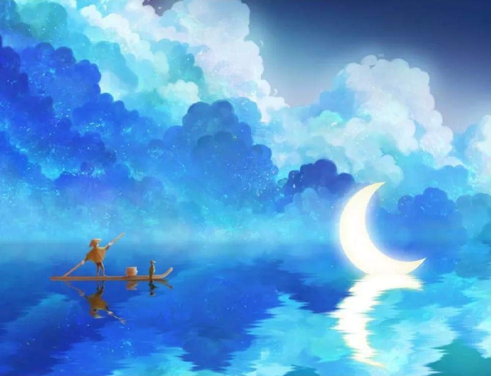 Peinture par numéro Moon Lake cadeau créatif kit toile adulte 40x50