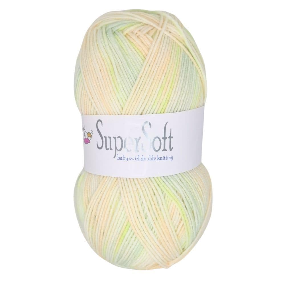 Jarol Supersoft Baby Swirl DK Knitting & Crochet Yarn, Great Value Baby Yarn Available in Multicoloured Pastel Shades, 55% Nylon & 45% Acrylic, 330 Metres, 100g Balls, Single Ball, Matcha Swirl