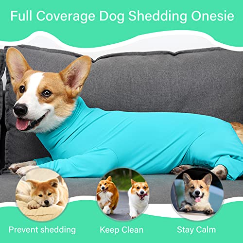 Image of Etdane Recovery Suit for Dogs Surgery Suit Female Spay Dog Surgical Recovery Suit Male Dog Onesie for Surgery Female Anti Licking Wounds Dog Shedding Suit Blue /XX-Large