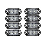 Feux de position latéraux de voiture Riloer, 8 pièces 12 V / 24 V LED lampes d'avertissement universelles pour camion, remorque, fourgonnette, caravane, camion, blanc
