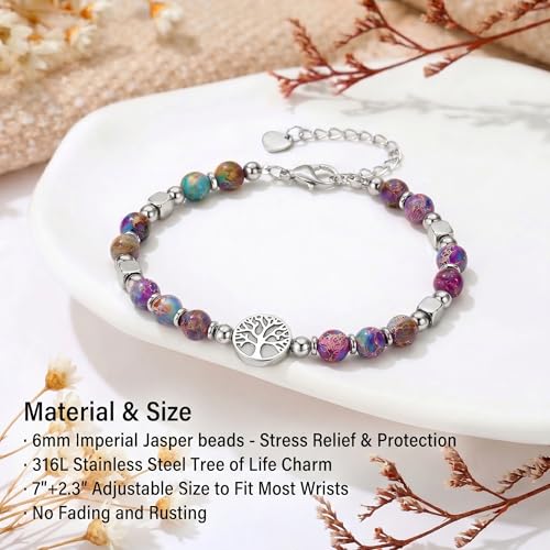Image of Mothers Day Gifts for Grandma, Tree of Life Bracelet with Card, Grandma Gifts From Grandkids for Christmas Birthday