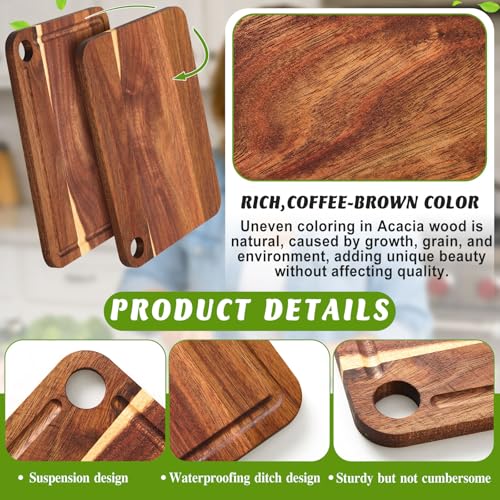 Set 2 Tablas de Cortar Redondas de Madera 7.9 Pulgadas miniatura 3