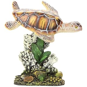 Penn-Plax Swimming Sea Turtle Decor – for Aquarium Fish Tank – Resin Decoration, Small (RR1104)