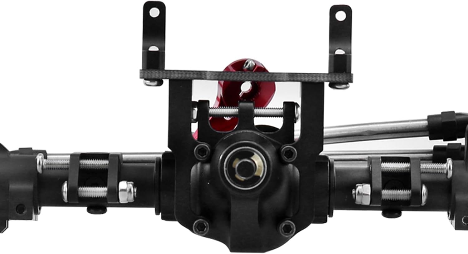 CNC Aluminum Anodized Front and Rear Door Axle Kit Upgrade for 1/10 RC Crawler Car SCX10 II 90046 90047 (Black)