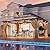 Aoxun 12'x16' Hardtop Gazebo, Aluminum Frame Permanent Pavilion with Netting and Curtains, Outdoor Polycarbonate Double Roof Canopy, Designed for Lawn, Garden, Patio (Brown)