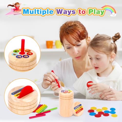 Montessori Spielzeug ab 1 Jahr, Spielzeug ab 1 2 Jahre Mädchen Jungen Baby Spielzeug Geschenk Mädchen Jungen 1 2 Jahre Farbe Sortierspiel Kinderspielzeug Motorikspielzeug Holzspielzeug ab 1 Jahr