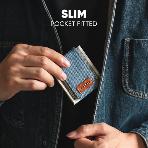 Image of VULKIT Magnetic Money Clip Top Grain Leather Cash Holder Minimalist Design Holds Up to 15 Cash