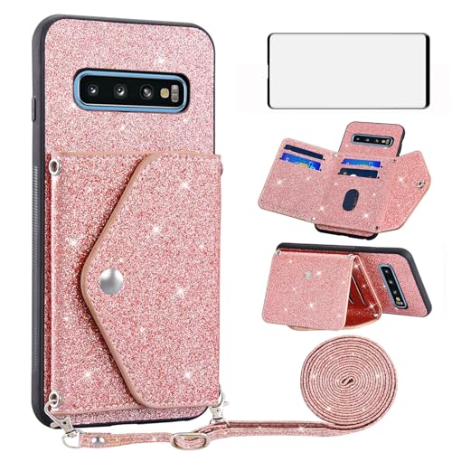 Étui portefeuille pour Samsung Galaxy S10 avec protection écran contre les rayures