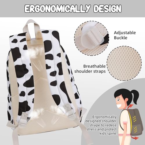 Cow-Print-Backpack-for-Girls-Kids-Preschool-Kindergarten-Backpacks-Cute-Toddler-Bookbag-School-Bag-for-Elementary-Back-to-School-with-Plush-Pendant-Decoration Cow Print Backpack for Girls Kids Preschool Kindergarten Backpacks Cute Toddler Bookbag School Bag for Elementary Back to School with Plush Pendant Decoration