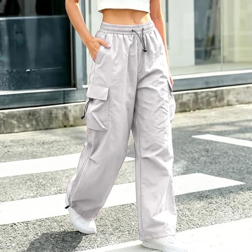 Womens Cargo Hiking Pants Y2K Stretchy Baggy High Waisted Jogger Trousers - image 2