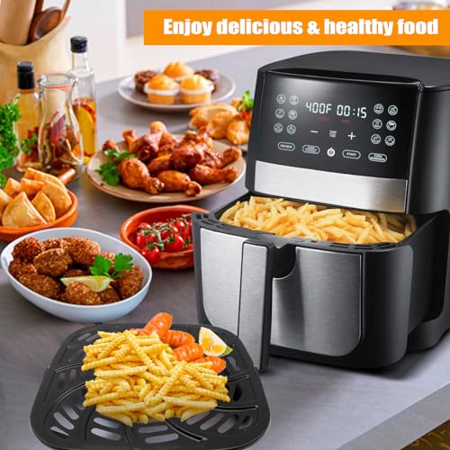 Image of Air Fryer Grill Plate for Gourmia GAF856 GAF826 Air Fryer, Nonstick 9.8''*9.8'' Square Replacement Parts Accessories Rack Tray Grill Plate Crisper for Gourmia 8QT