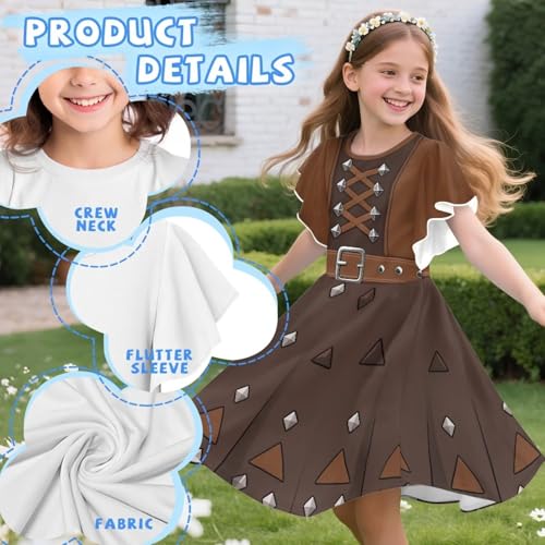 Vestido corto de manga con volantes para niñas miniatura 6