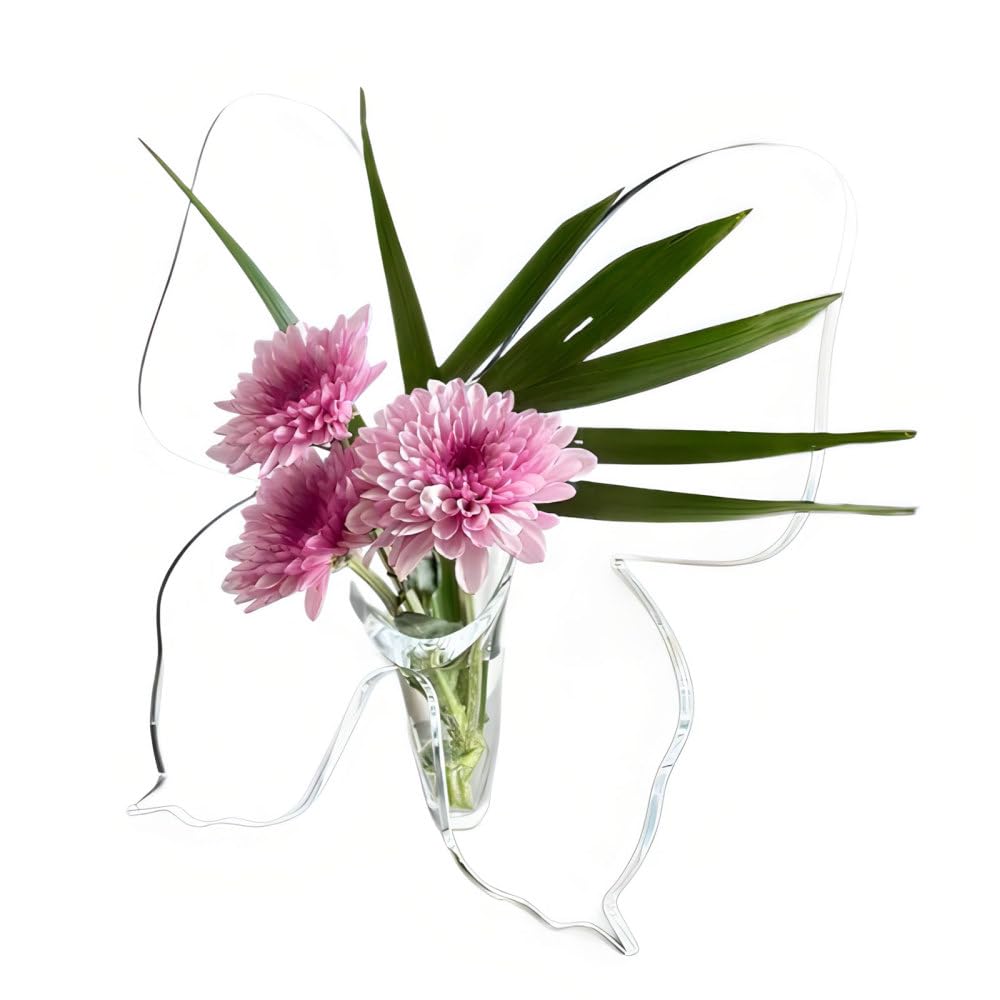 Vase papillon en acrylique transparent pour decoration de table salon et bureau