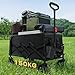 キャリーワゴン Tillmulya アウトドアワゴン 小型 軽量 135L コンパクト 4輪 折りたたみカート台車 アウトドア キャンプ カート 荷物カート お買物 頑丈 簡単 便利 耐荷重150kg ブラック