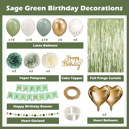 Purple Birthday Decorations for Women Girls, Happy Birthday Party Decorations with Birthday Banner, Purple Balloons, Foil Fringe Curtains, Tissue Paper Pompoms, Heart Garland, Cake Topper - Image 3