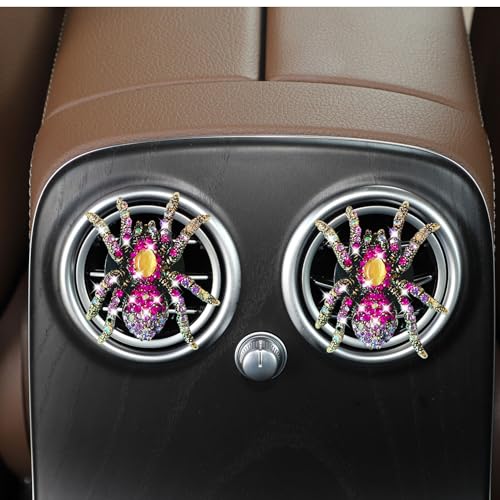 Image of Auto Diamond Spider Car Air Conditioning Outlet Clip Decorative Car Air Vent Clip Charm, Bling pink Car Accessories, Car Interior Decoration Charm, Cute Car Decor