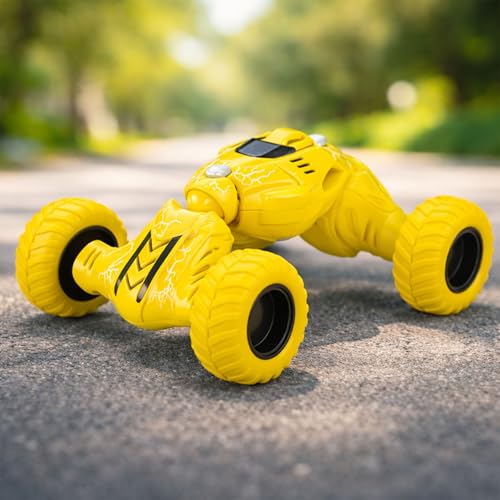 Image of Toyshine Pull Back Friction Powered Telescopic DTX Toy Car Off-Road Non Electric Stunt Toy, Babies Toddlers Kids Boys Girls Age 2+ (Yellow)