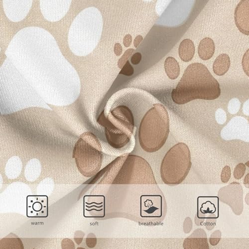 Toddler Panties, Dog Paw Prints Brown White Cotton Girls Underwear, 2–8 Years3