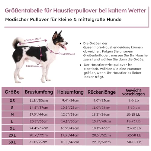 Queenmore Dackel Pullover Hundepullover Mittelgroße Hunde Wärme Hundepulli Strick Pullover Hund Strickmantel Mit Zopfmuster Hundepullover Französische Bulldogge Bulldog, Pflaume, M