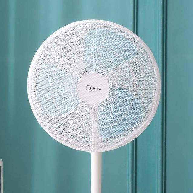 Kids Finger Protector Fan Cover | Table Fan Safety Cover with Dustproof for Pedestal Fan Standing Fan Table Fan (Free Size White Pack of 1)-image-2