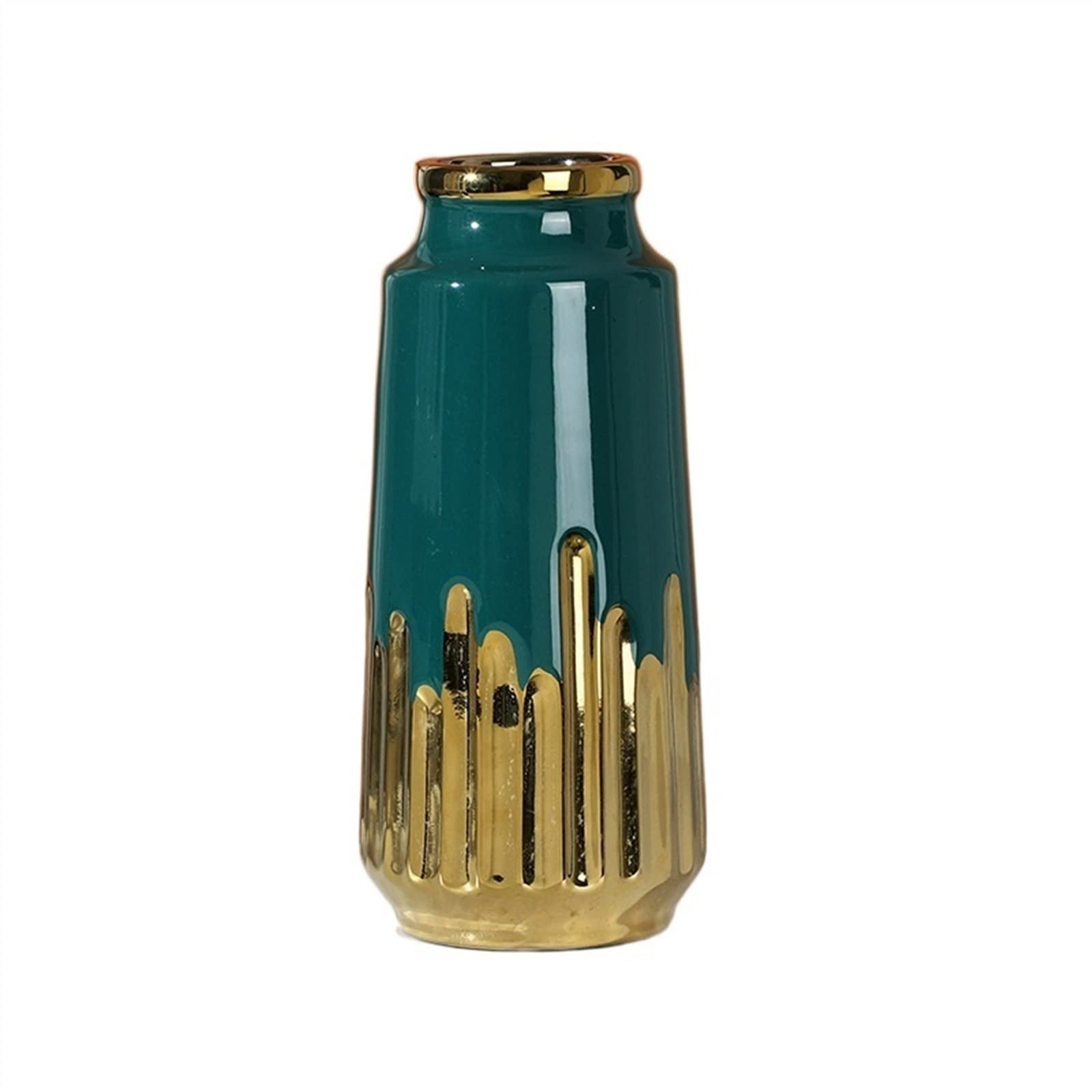 Bzgpmfud Green L Vase Desktop Decoration Home Ceramic Dried Flower Ornaments Creative Electroplated Tabletop Living Room Flowers(Green L)
