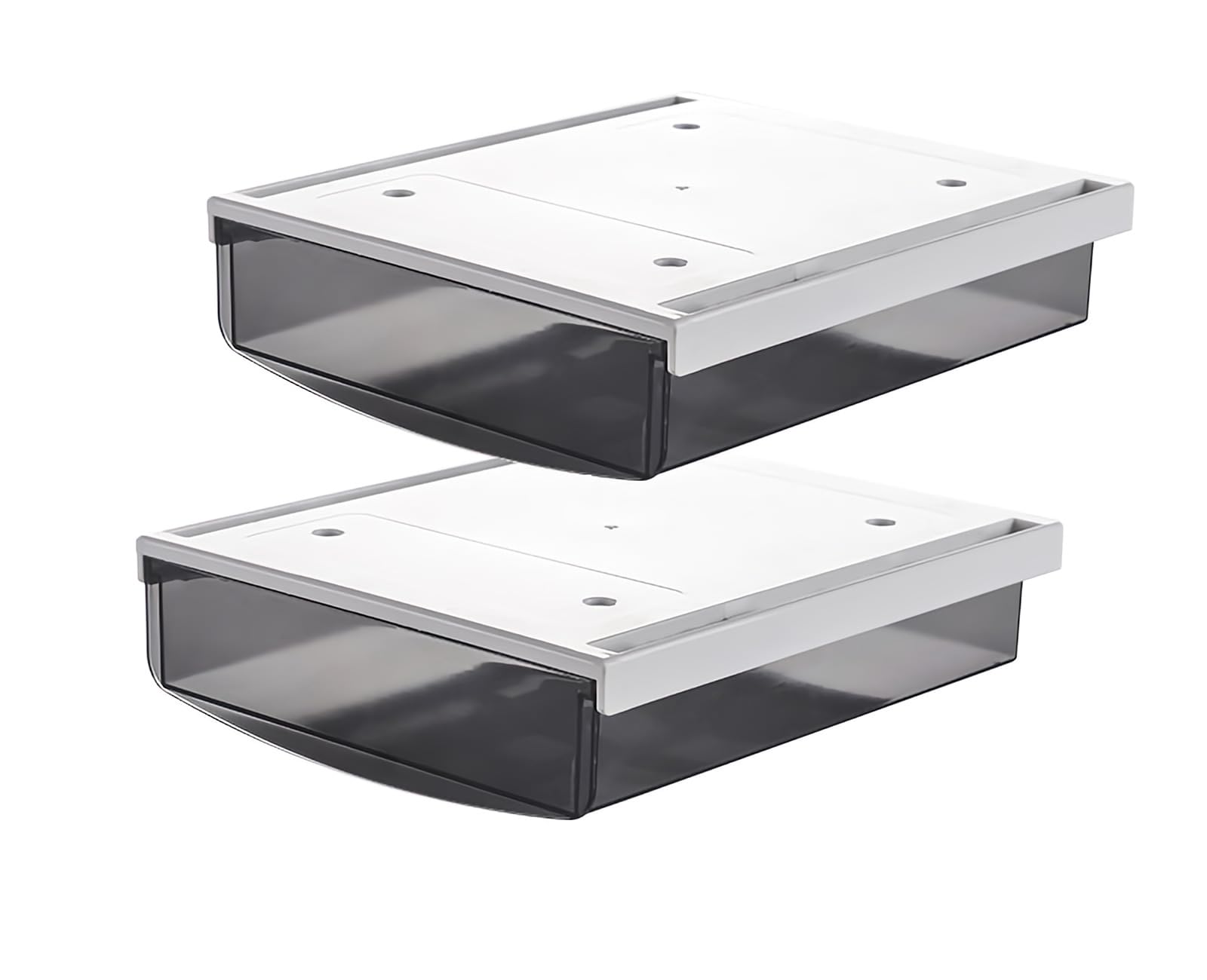 TUKA-i-AKUT 2X 1,7L Cassetti Sotto Scrivania, 21x18x5,4cmcm Autoadesivo Nascosta Cassetto Sottostruttura, Scatola di Portaoggetti Scrivania/Mobile/Libreria/Mobile da Cucina ecc. 2 Unità Nero TKD8607