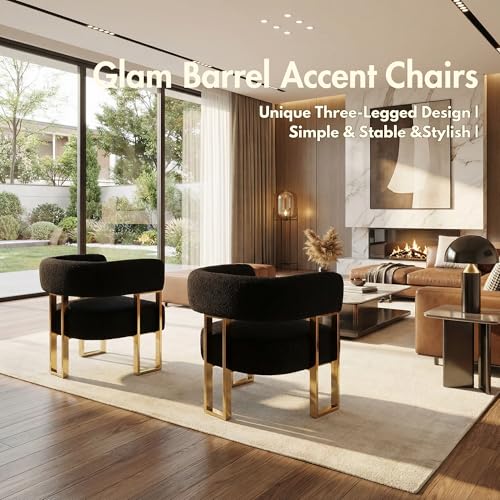 Sillón Barrel Moderno Plegable Negro miniatura 6