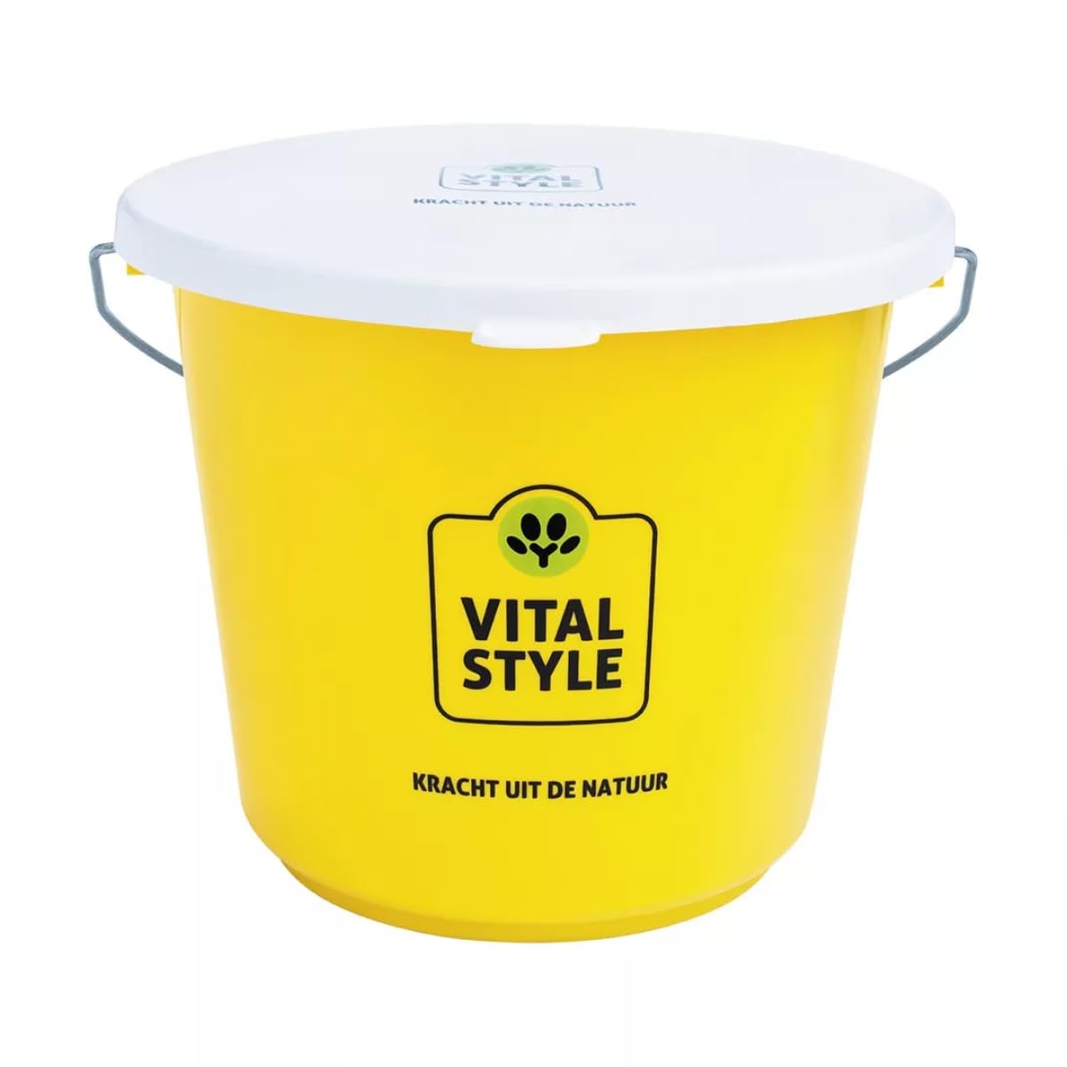 Seau avec couvercle jaune 12L récipient plastique hermétique multi-usages