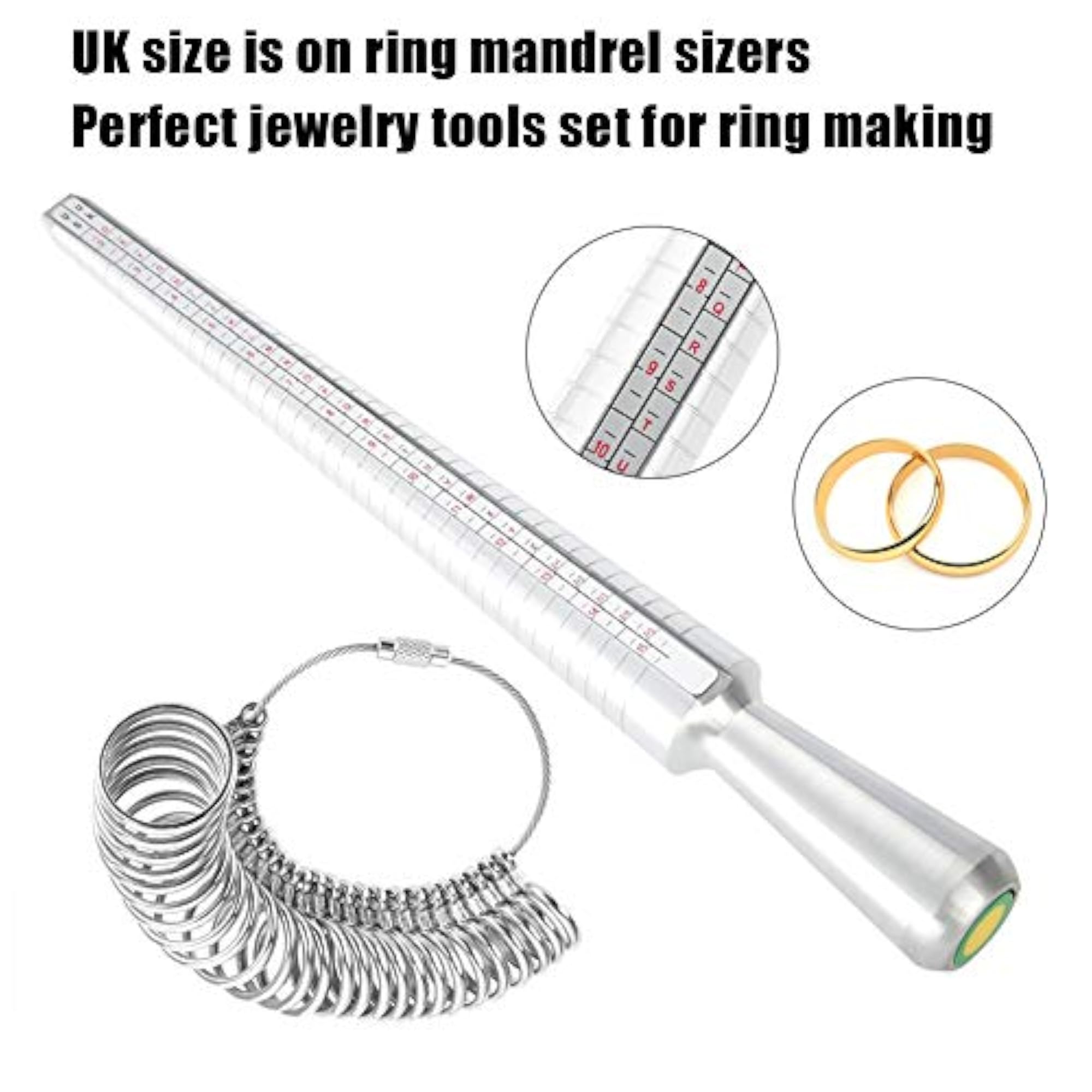 UK Size Ring Making Kit with Lightweight Ring Mandrel