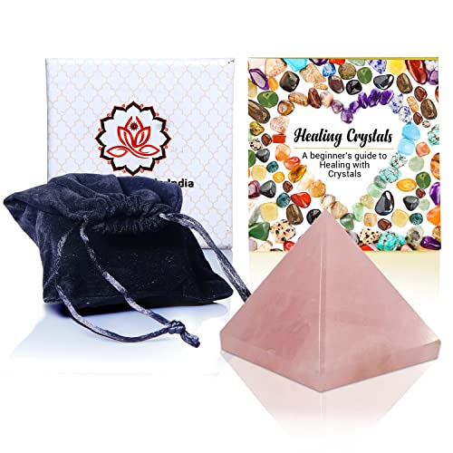 Natural Rose Quartz Gemstone Pyramid Hand Polished Natural Healing Device