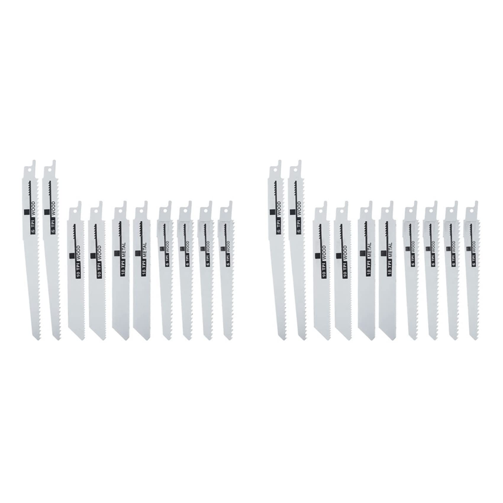 Jnchdghwa Silver 20Pcs Handsaw Multi Saw Blade Reciprocating Saw Blades Saber Saw For Cutting Wood Metal Pvc Tube Power Tools Accessories