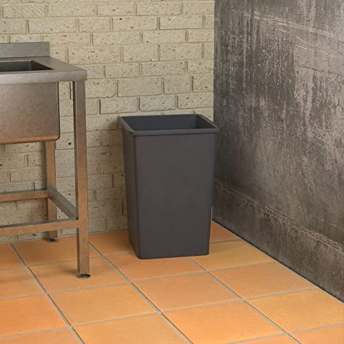 Image of 35 Gallon Grey Square Commercial Trash Can