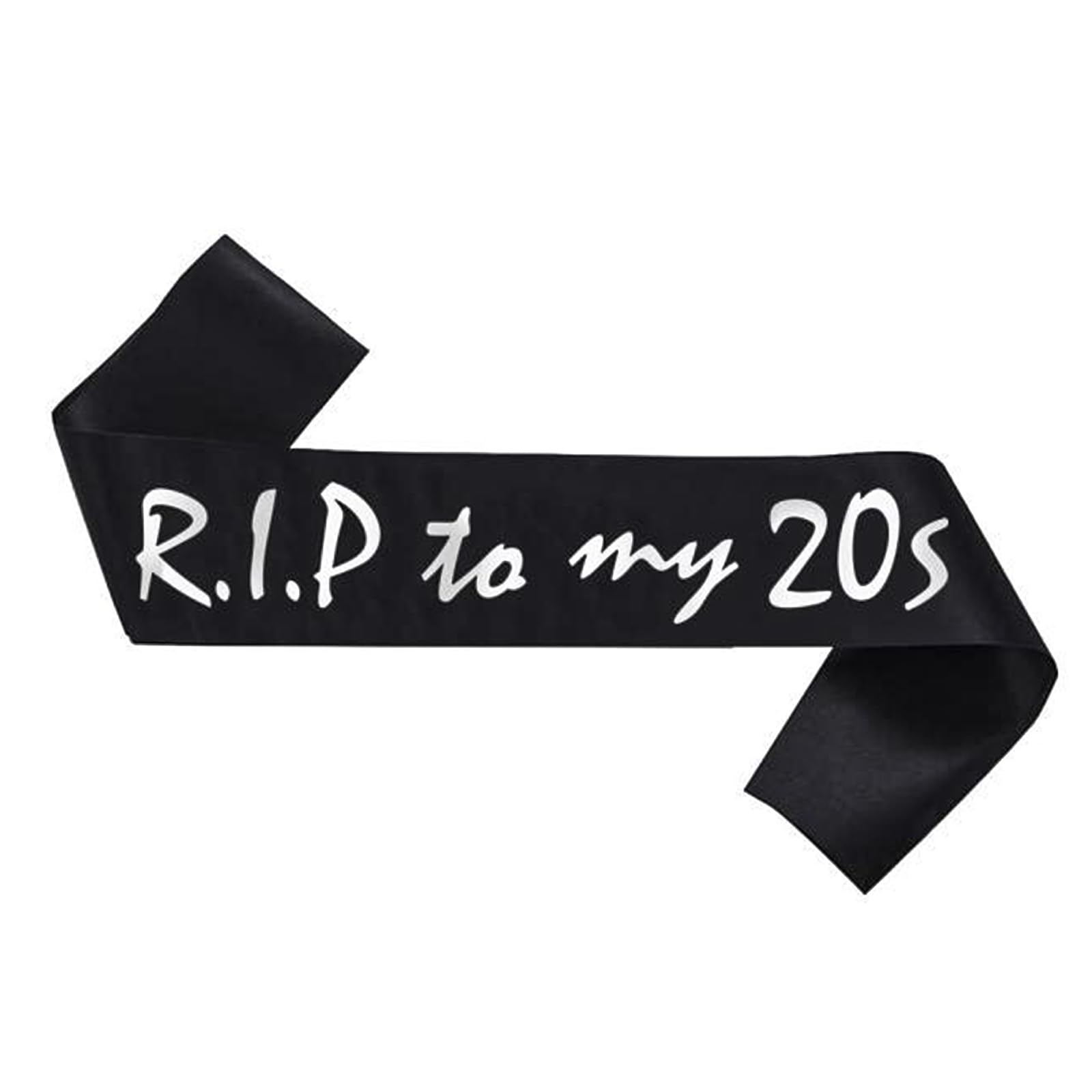 RIP to My 20s Écharpe d'anniversaire noire pour 30 ans Décoration Sash Rip 20 ans pour femmes et hommes Décoration d'anniversaire 30 écharpes Accessoires de fête 30 ans