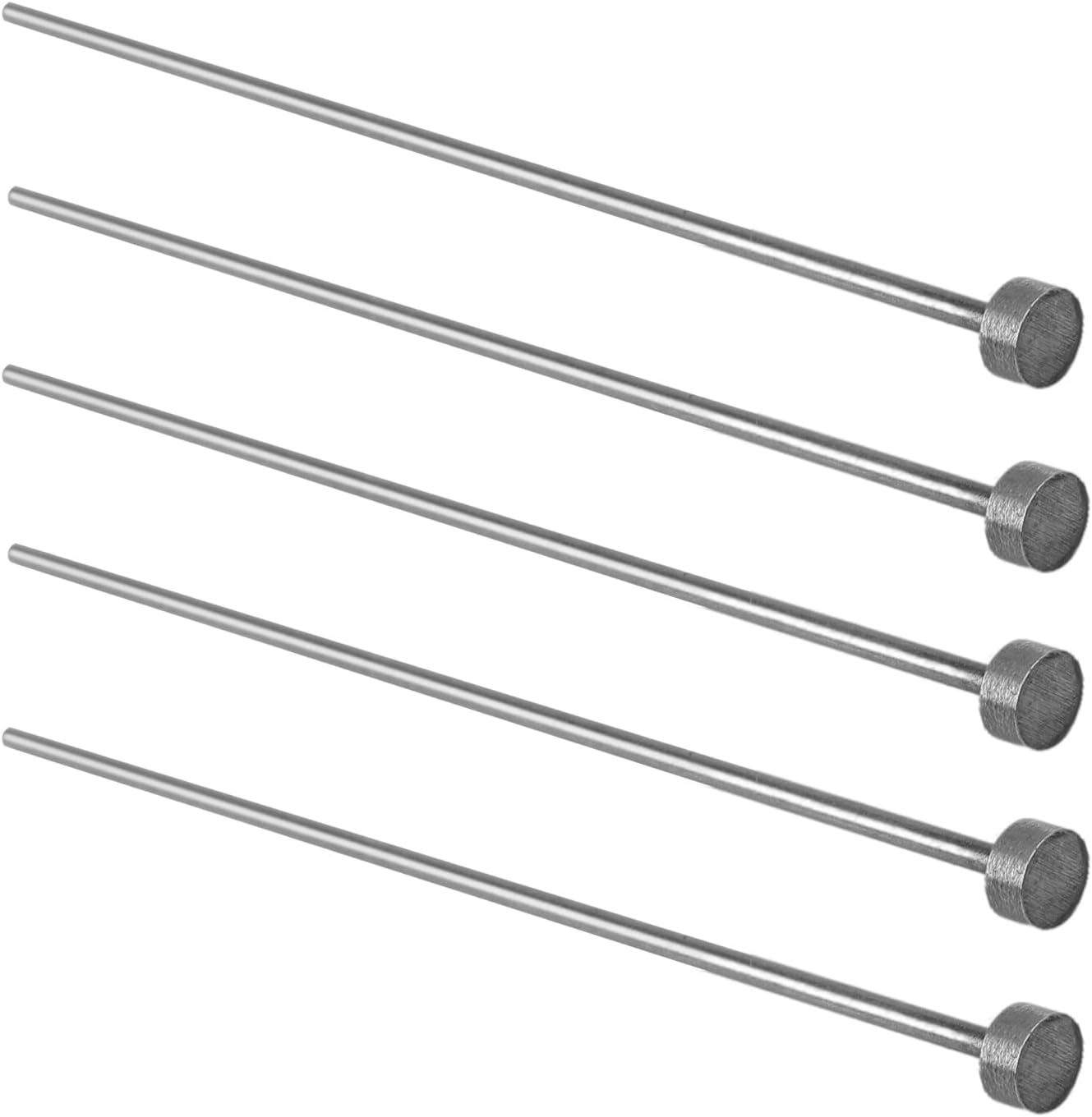 Jutagoss 200Pcs Round Tip Punch Pin, 11/64" Dia Ejector Pin Punch 65Mn Steel Straight Ejector Pins 6 inch Long for Mechanical Maintenance Silver Gray