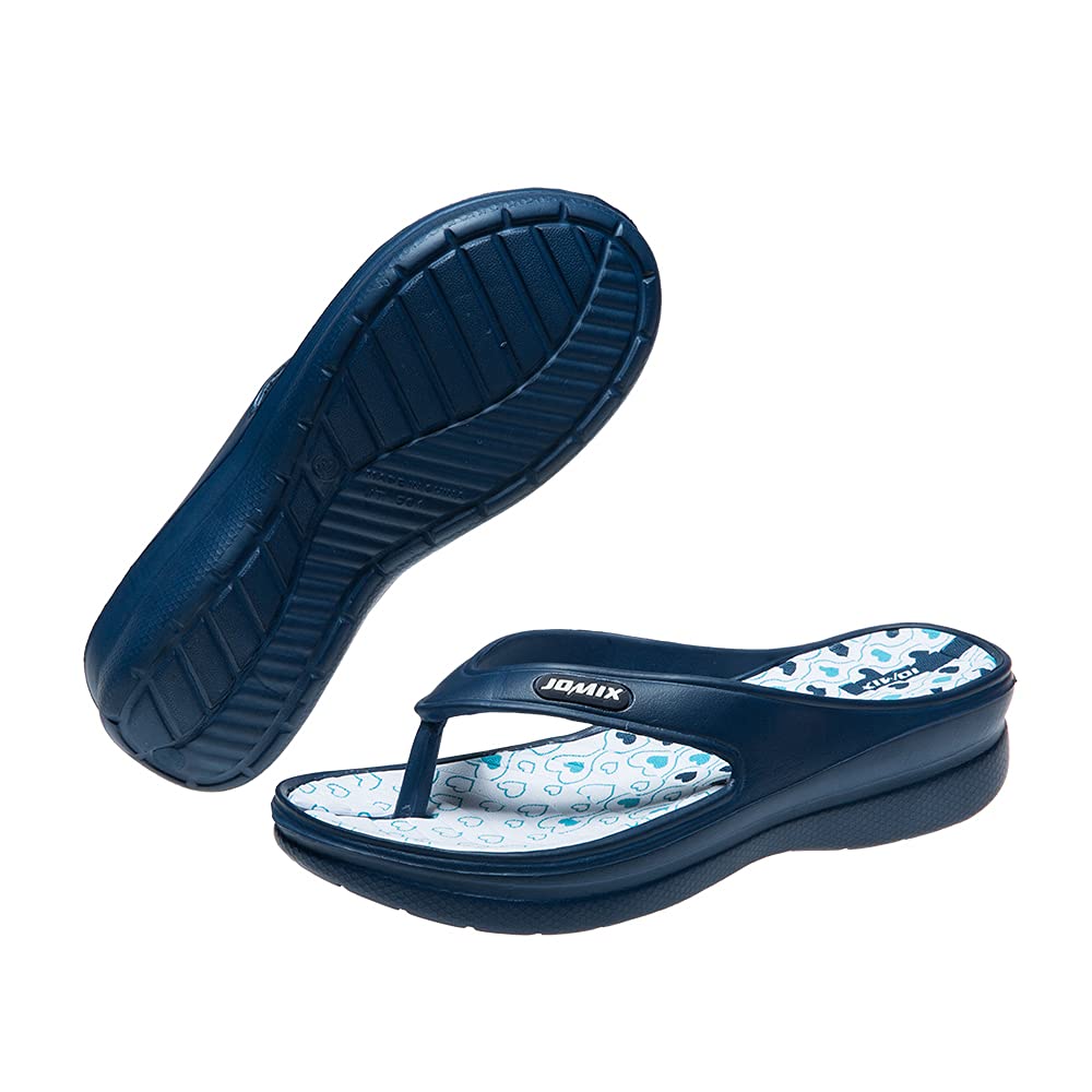 JOMIX Tongs Femme Été, Sandales à Talon Compensé avec Imprimé, en Caoutchouc EVA, Confortables, Légères, Antidérapantes, pour Douche, Plage, Piscine