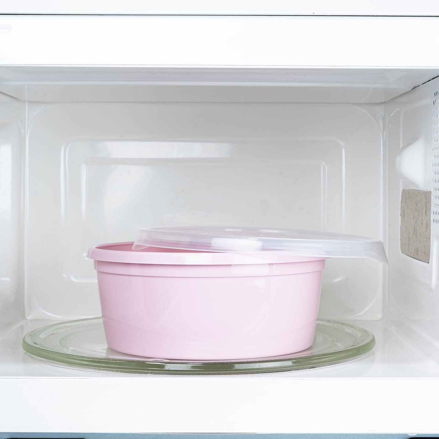 Confezione da 12 contenitori per alimenti 1L, contenitori rotondi in plastica, senza BPA, Tappo adatto per microonde, lavastoviglie, congelatore