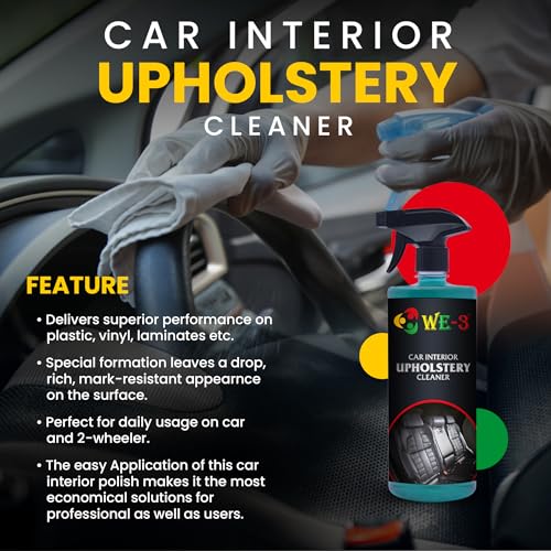 Image of WE-3 Car Interior Upholstery Cleaner - Restore Shine, Multi-Surface Stain Remover for Fabric, Vinyl, fiber, Rubber, Dashboard, Carpet, Roof, and Leather Surfaces (500ML)
