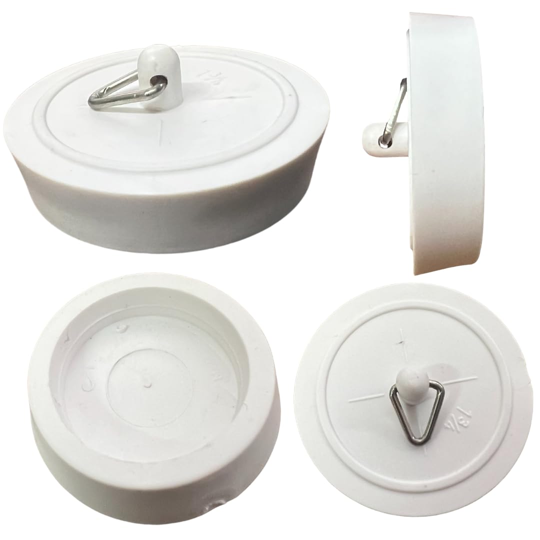 Citystores® 45mm White Bath Plug, 1-3/4" (45mm) Universal Fit for Bathtubs & Basins
