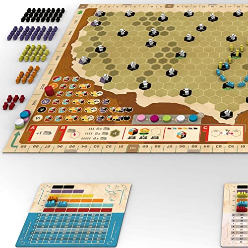 Capstone Games: Ride The Rails, Core Strategy Board Game, 3 To 5 Players, 1 Page Of Rules, Quick 60 Minute Play Time, Ages 12 And Up #TOP3