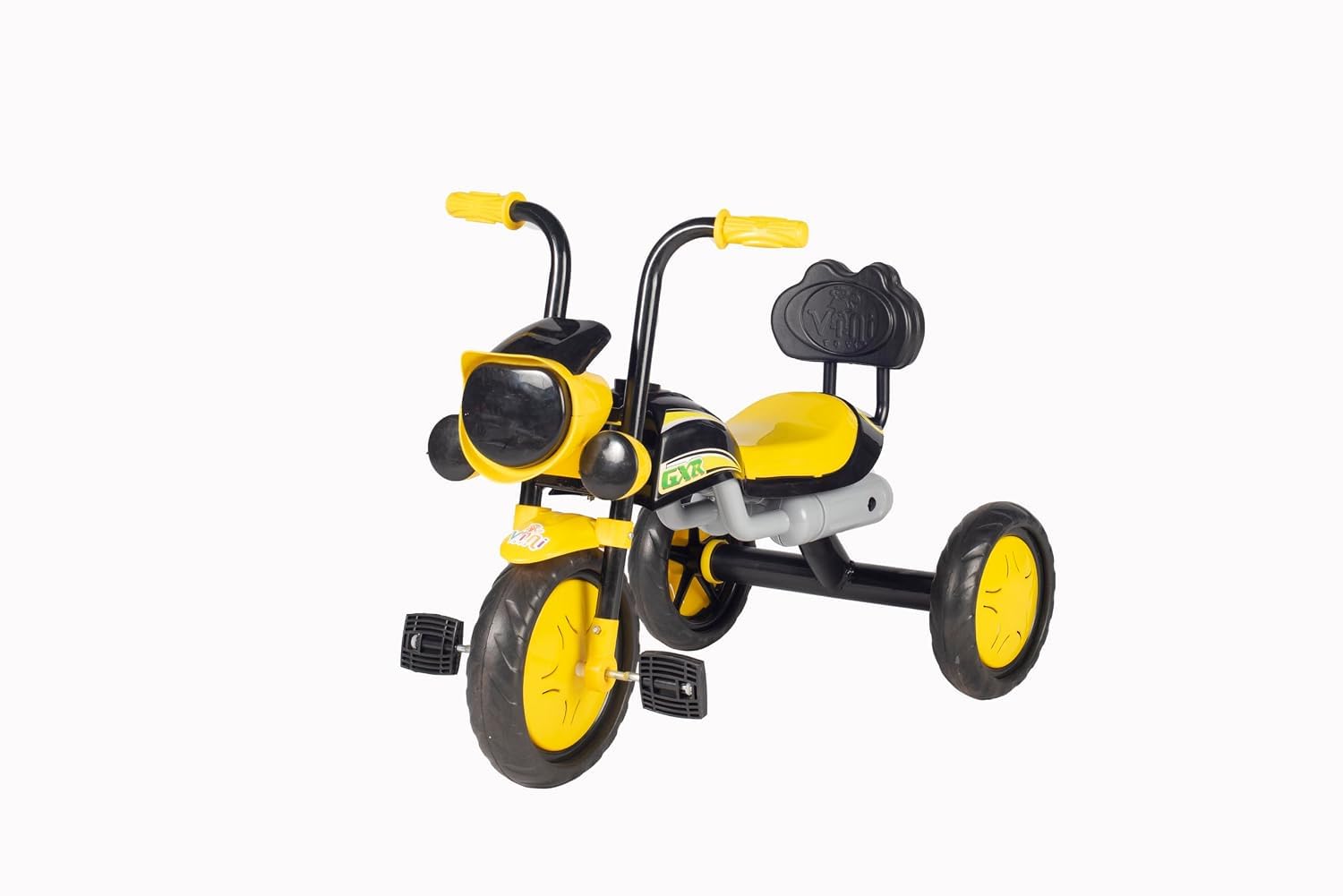 GXR Tricycle for Kids 2 to 5 Years with LED Headlight & Music, Kids Tricycle, Heavy-Duty Steel Frame, EVA Wheels, Ergonomic Seat, Baby Tricycle for Boys & Girls, Ride On Cycle (Yellow)-image-47