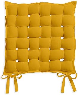 TODAY - Asiento Trenzado (40 x 40 cm), Color Amarillo