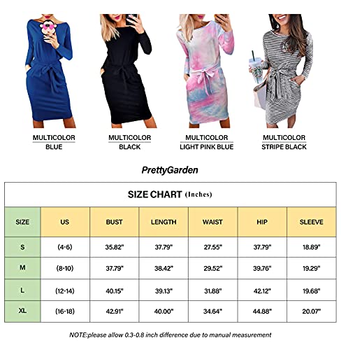 PRETTYGARDEN 2023 Fashion Fall Dresses for Women Casual Long Sleeve Belted Party Bodycon Sheath Pencil Dress - Image 6