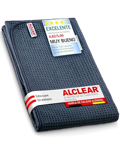 ALCLEAR 820901M paño de microfibra altamente absorbente secado milagro, 80x55 centímetros, atrae el agua como un imán sin rayas, para coches, pintura de coches, motos, cocinas, antracita