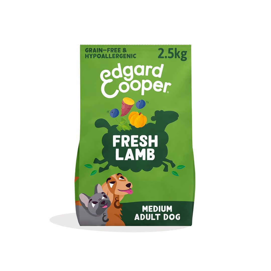 Edgard & Cooper Grain Free Dog Food Dry, (Lamb 2,5kg), Natural Kibble Dry Dog Food for Adult Dogs, Fresh Meat, High Protein, Gluten-Free, Non-GMO