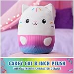 Gabby’s Dollhouse Official Cakey Cat Squishy Plush Toy, Cat Stuffed Animal, Squishy Toys for Ages 1 & Up, White, 8”