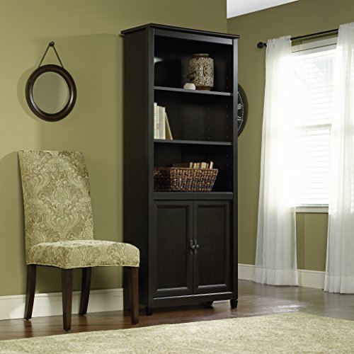 Sauder Edge Water Library With Doors, Estate Black Finish #TOP1