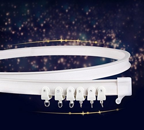 Aimyoo3 Metres / 9.8 Feet Curved Curtain Track - Bendable Straight Windows & Balcony Slide Rail Top Mounting Ceilling Installation