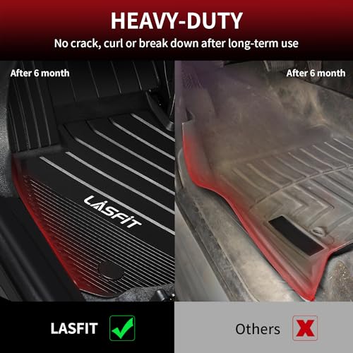 Image of LASFIT Floor Mats for BMW X1 2016-2022 /X2 2018-2023 | Fit for M35i, sDrive28i, xDrive28i, All Weather TPE Custom Fit Floor Liners, 1st & 2nd Row Car Mats Accessories, Black