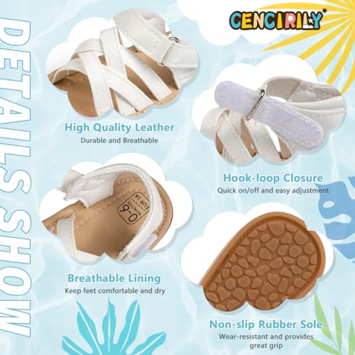 Image of CENCIRILY Infant Baby Girls Boys Sandals Summer Beach Outdoor Bowknot Soft Rubber Sole Toddler Princess Dress Flats Walking Shoes