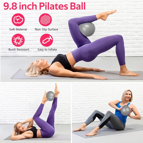 Image of WALITO Home Pilates Kit for Women,Pilates Ring Set with Magic Circle,Resistance Bands,Figure 8 Workout Bands,Mini Ball, Compact Toning Fitness Essentials Starter Set Accessories Gift